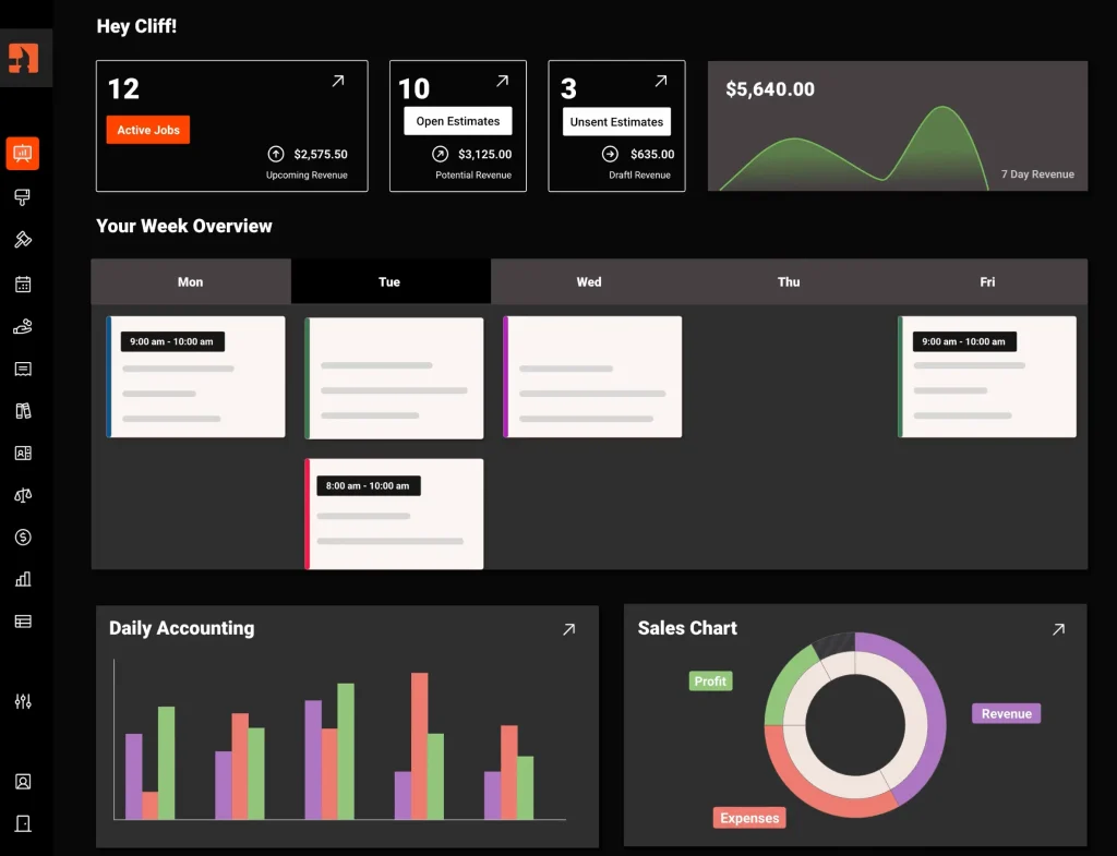 Clientility review - field service software dashboard